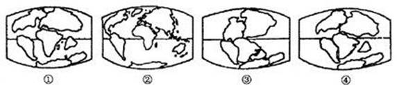 德国科学家魏格纳提出了大陆漂移说,下列是不同时期大陆分布示意图
