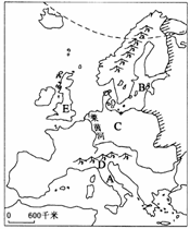 图7是"欧洲西部地形简图(甲)和"欧洲西部气候分布图(乙,读图