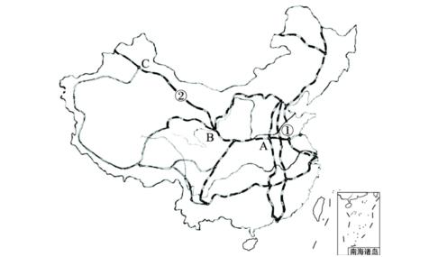 读我国主要铁路干线分布图完成下列问题