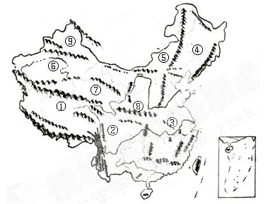 读我国地形分布图回答下列问题(1)填出字母所代表的区